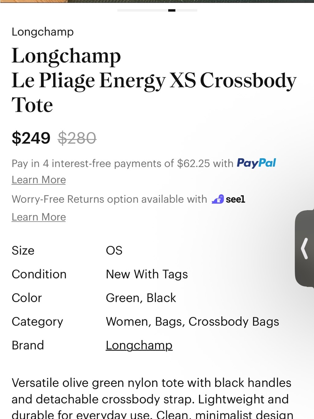 Longchamp Le Pliage Energy XS Crossbody Tote - Picture 2 of 11